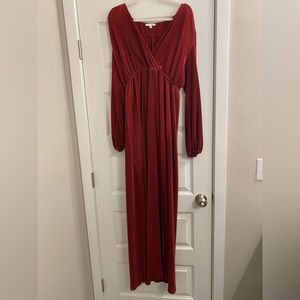 Baltic Born Maxi Pleated Red Dress